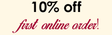 10% off first order online order